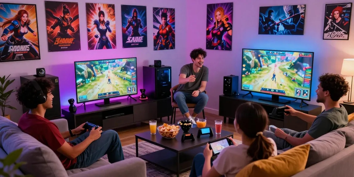 Players enjoying immersive hentai games in a cozy gaming setup