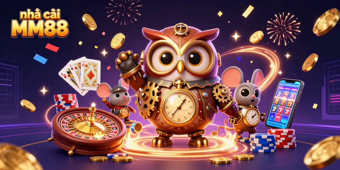 Experience the excitement at nhà cái MM88 with animated casino characters and dynamic gaming elements.