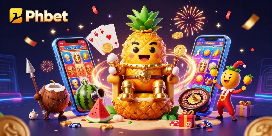 Experience thrilling gameplay at Phbet with festive casino characters, dynamic game elements, and vibrant energy.