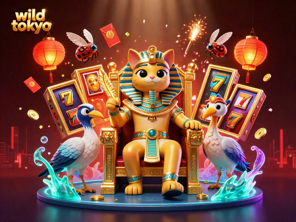 Engage in the vibrant world of wild tokyo with 3D characters immersed in casino games and dynamic elements.