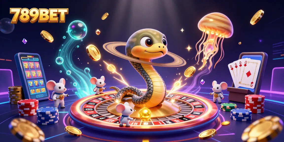 Place bets on 789BET's roulette wheel with cosmic characters in a captivating casino scene.