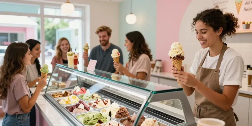 Delicious ice cream selection at ROKOK88 with rokok88 link login for sweet treats