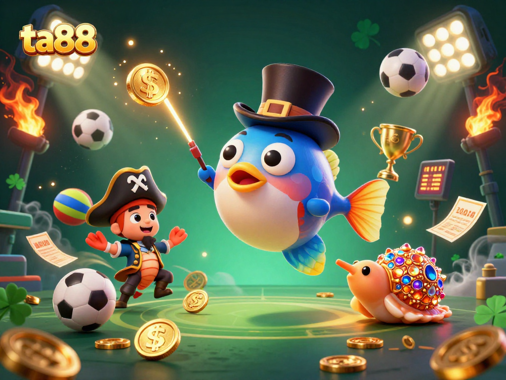Experience the thrill of ta88 with exciting elements and characters in a vibrant, action-packed casino scene.