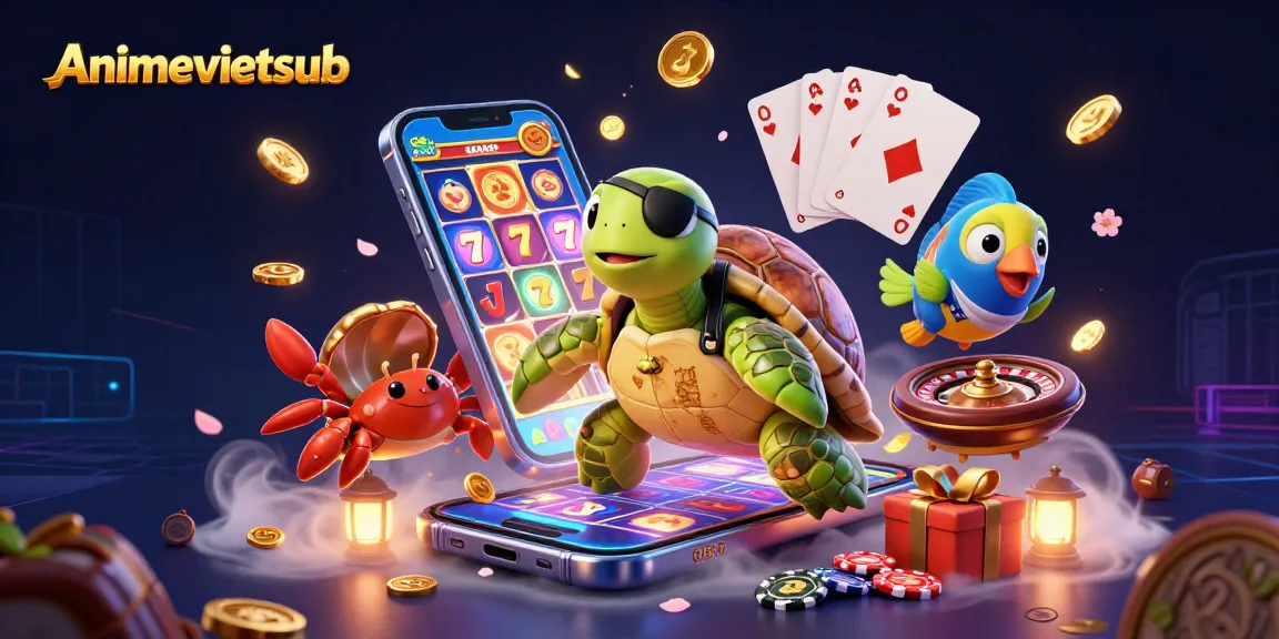 Spin the reels of Animevietsub's vibrant slots with colorful 3D characters and treasures