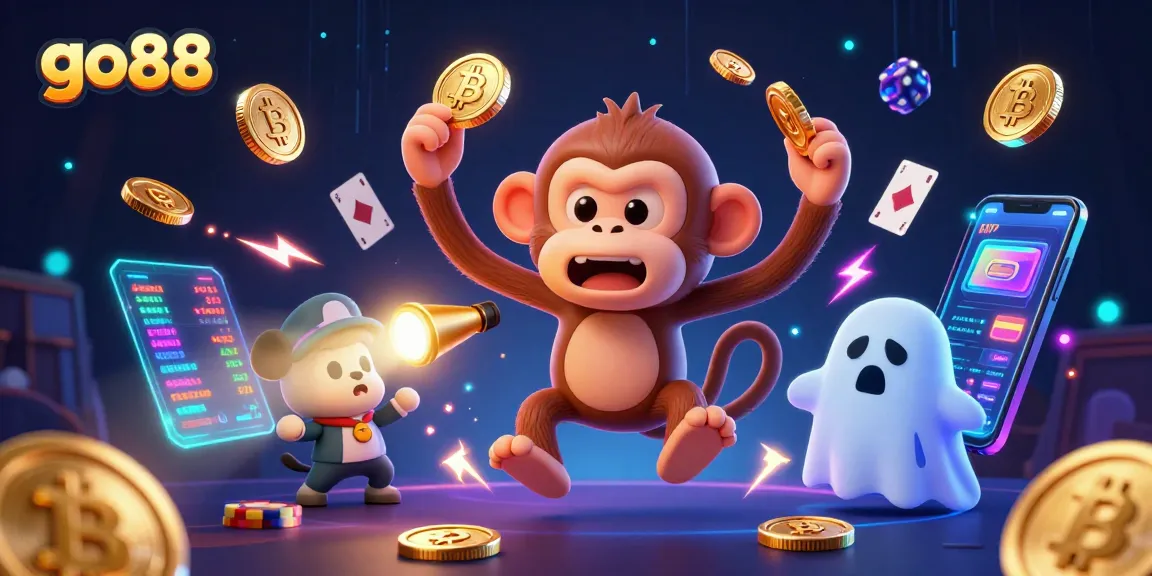 Experience thrilling moments at go88, where a mischievous monkey juggles gold in a haunted casino.