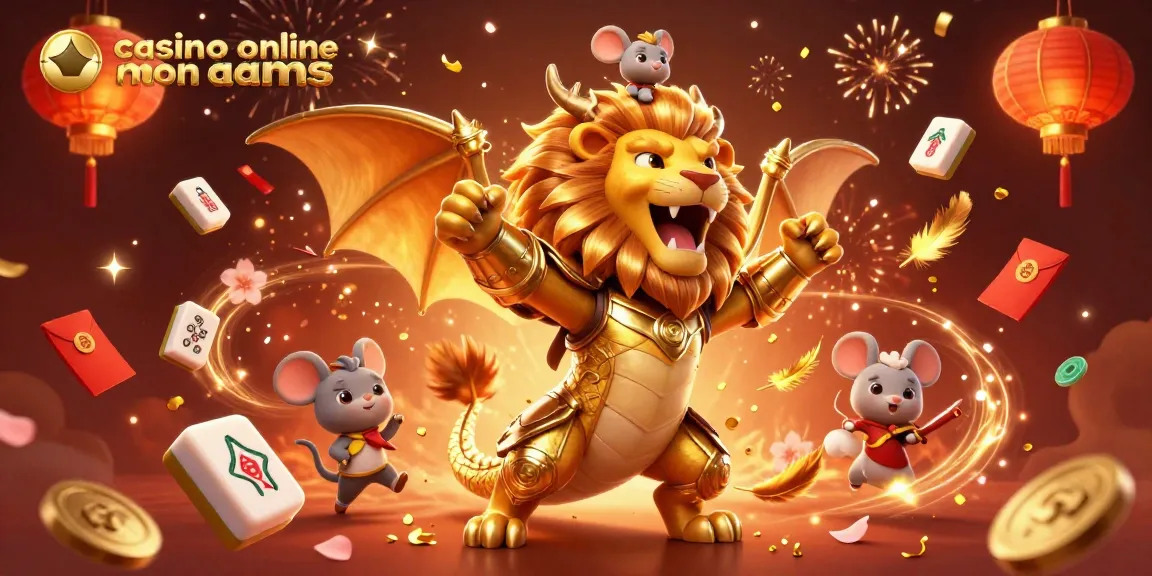 Experience the thrill of casino online non aams with a vibrant 3D illustration featuring a majestic chimera and dazzling elements.