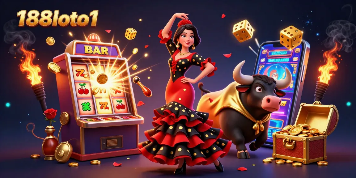 Spin and win at 188loto1 with a dynamic 3D illustration of exciting casino elements.