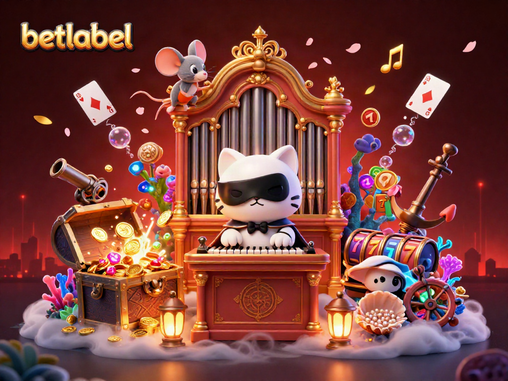 Experience the excitement of betlabel with a casino-themed dynamic scene featuring colorful characters and vibrant gaming elements.