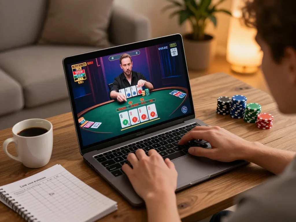 Engaging gameplay on lc88 platform featuring a live blackjack session with chips and cards displayed